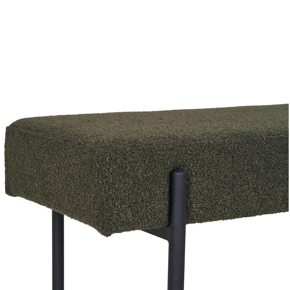 Design Sitzbank NORDIC 100cm dunkel-grün Bouclé