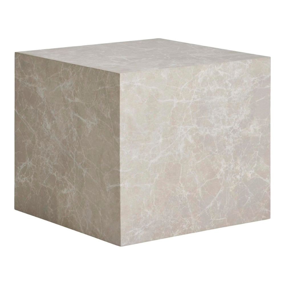 Design Couchtisch POSTATO 40cm Marmor-Look beige creme Betonoptik
