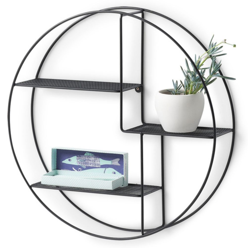 Design-Wandregal MURO 55cm schwarz Industrial-Look Metall