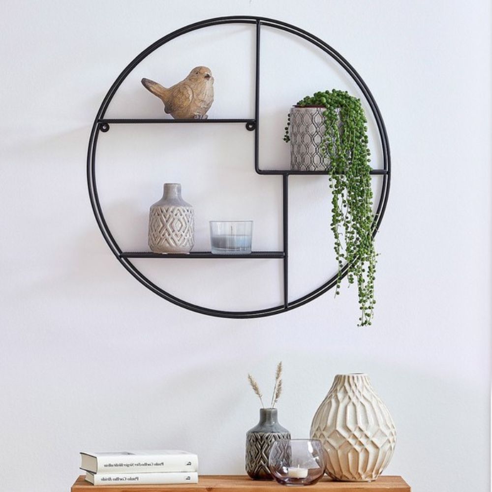 Design-Wandregal MURO 55cm schwarz Industrial-Look Metall