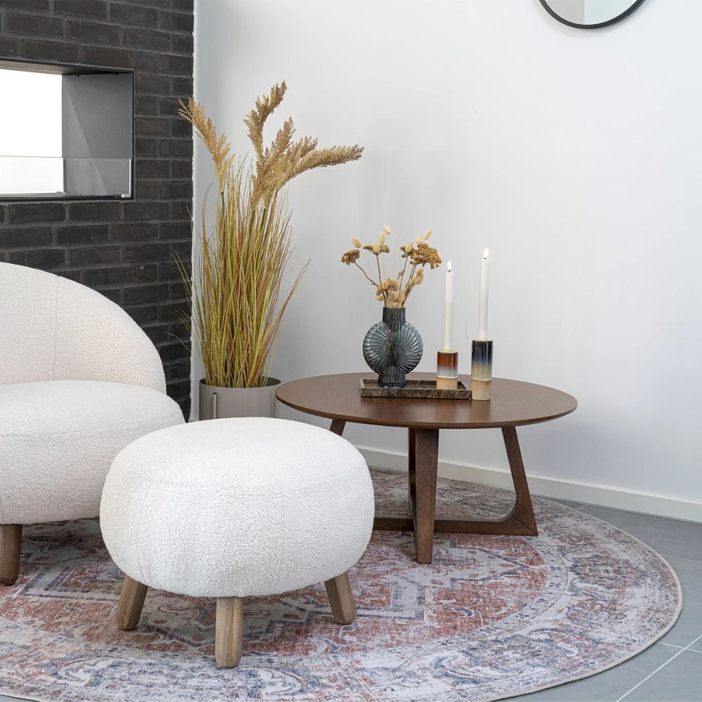 Design Couchtisch PURE in Walnuss Furnier Ø 75 cm