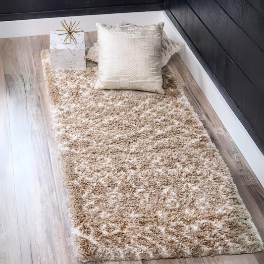 Teppich MARA Shaggy Läufer Braun 80x185 cm