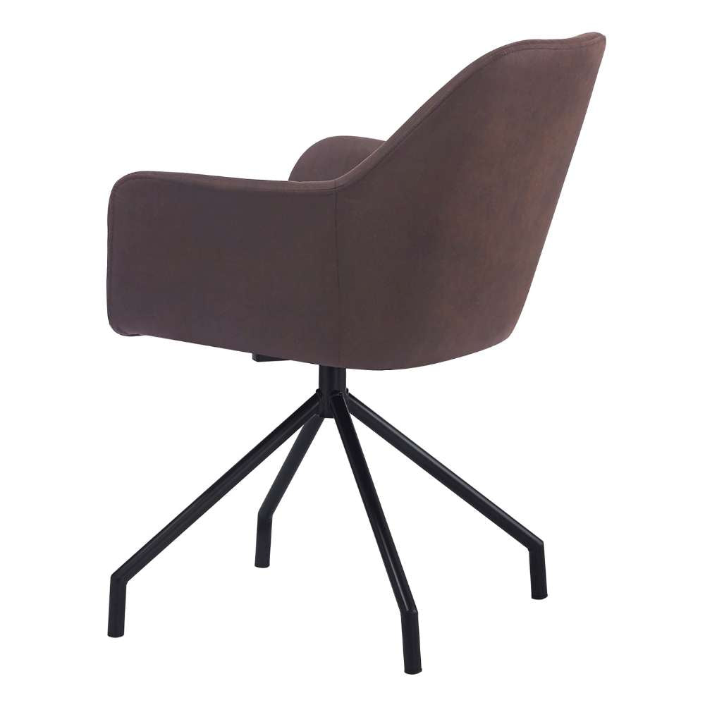 Drehbarer Stuhl JUDIKA vintage-braun Mikrofaser 360° mit Armlehne