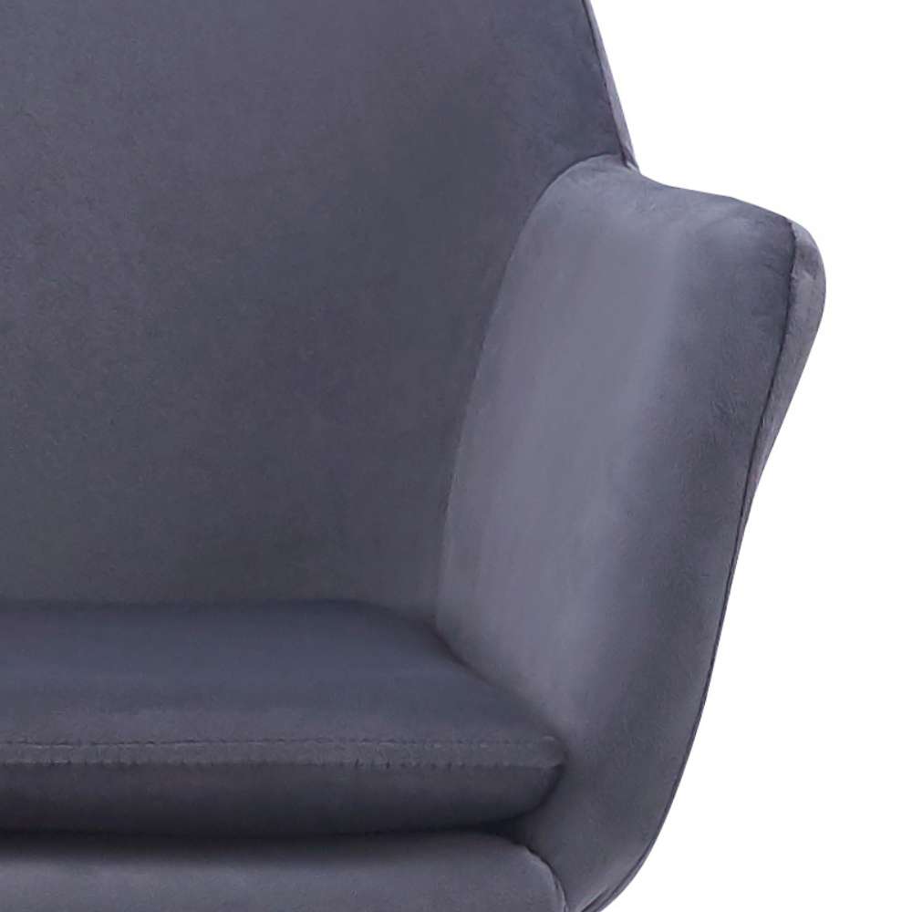 Drehbarer Stuhl JUDIKA dunkel-grau Samt 360° mit Armlehne Metallbeine