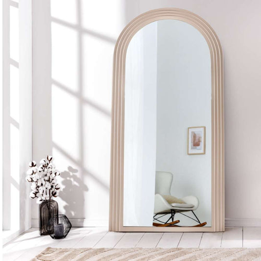 Design Rundbogen Spiegel 160x80cm FORMOSA greige Wandspiegel