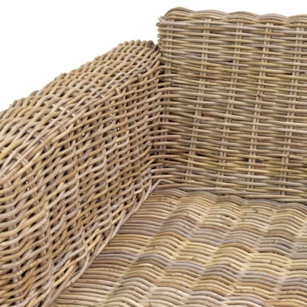 Gemütliches 2-Sitzer Lounge Sofa LIVING Rattan in Grey ca.180cm