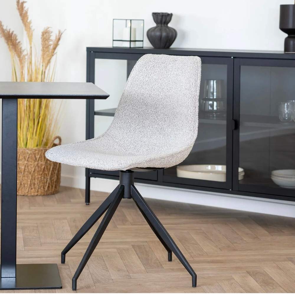 Moderner Esstisch CAFE 70cm schwarz Marmor-Look Metallgestell Bistro