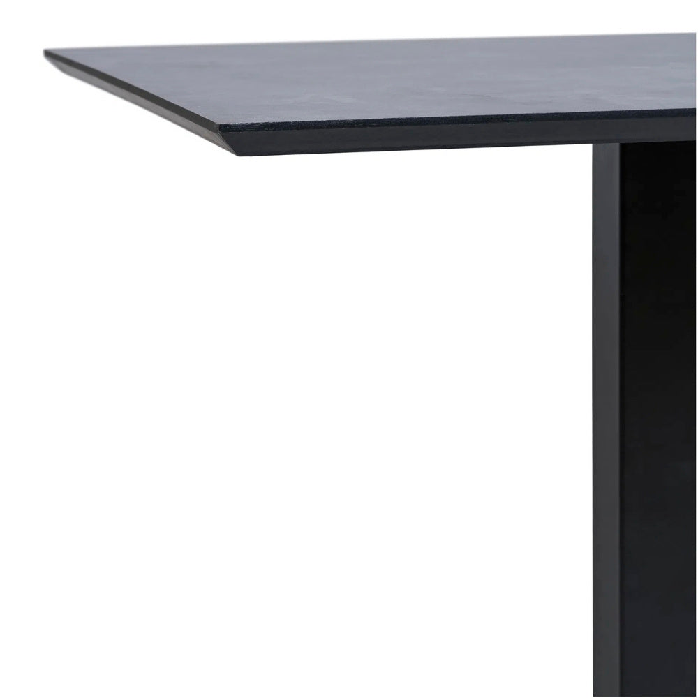 Moderner Esstisch CAFE 70cm schwarz Marmor-Look Metallgestell Bistro