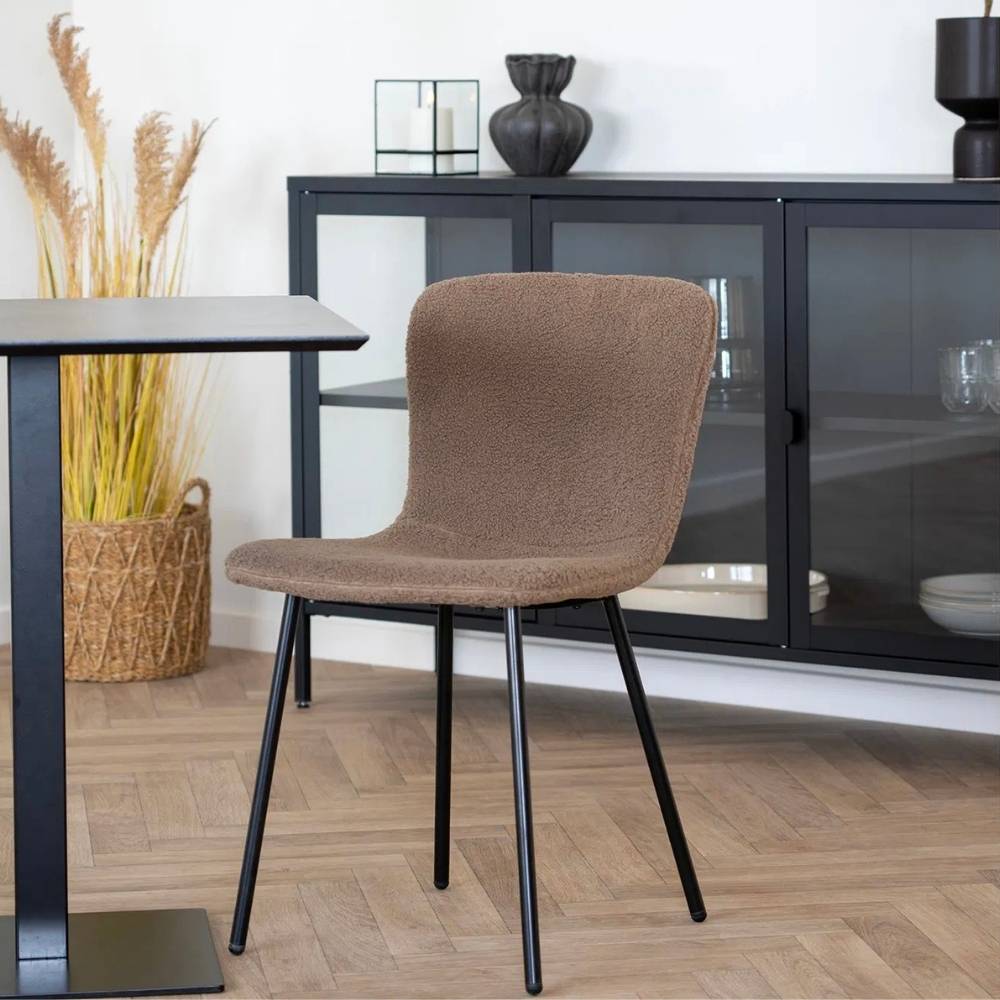 Moderner Esstisch CAFE 70cm schwarz Marmor-Look Metallgestell Bistro