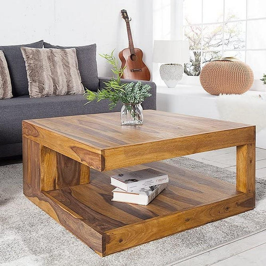 Puristischer Couchtisch SHIVA ca.80x80cm massiv Palisander