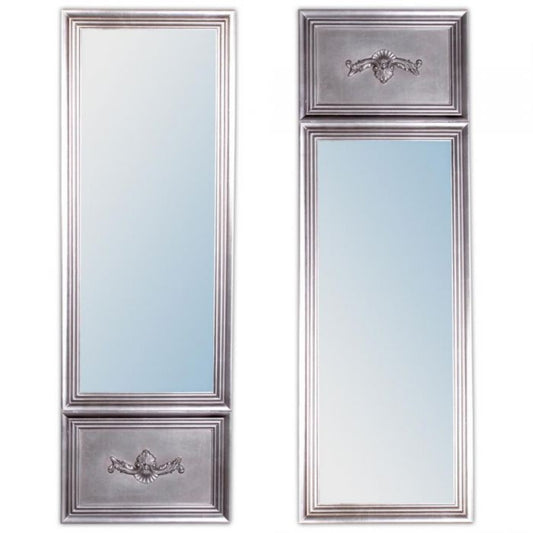 Barock Spiegel IMPRESS silber 180x60cm Holzrahmen