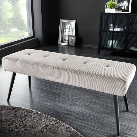 Moderne Sitzbank BELLE 100cm hell-grau Cord