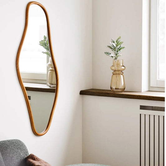 Wandspiegel RECTORY 120x60 cm mit organischem Holzrahmen Natur