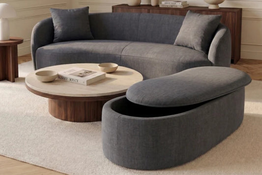 Design Polsterbank ARCO 120cm graphit-grau Samt Sitzbank Stauraum