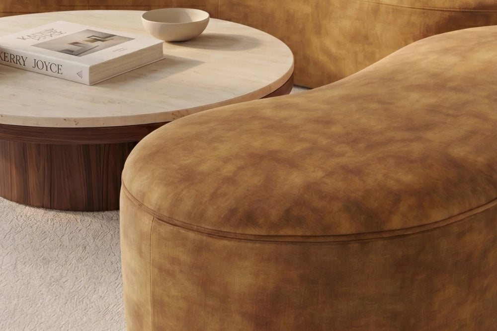 Design Polsterbank ARCO 120cm senf-gelb Samt Sitzbank Stauraum