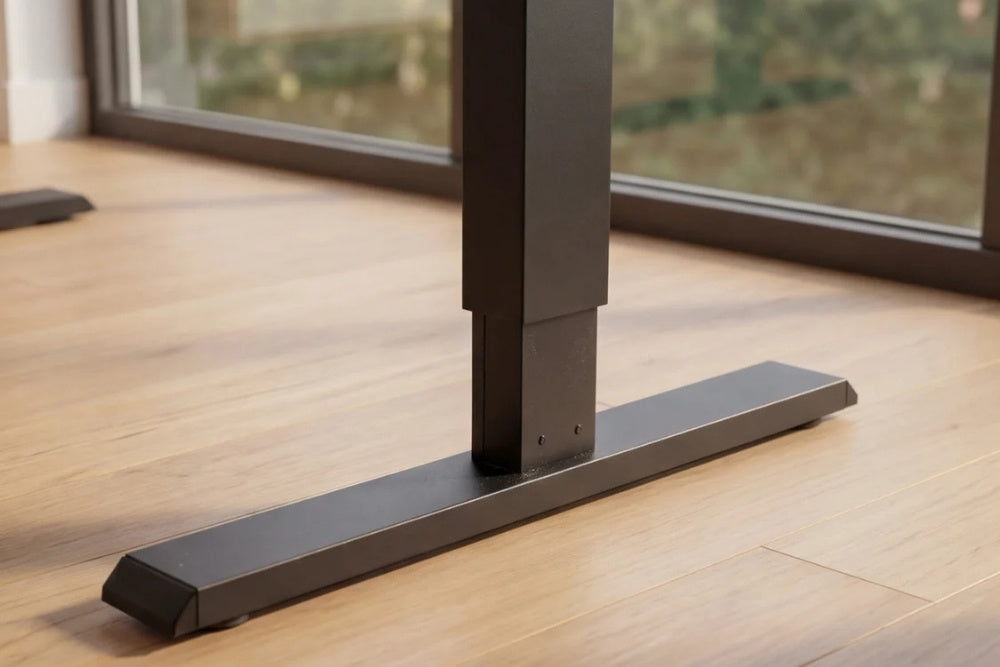 Höhenverstellbarer Schreibtisch KANTOR 120cm Eiche Metall