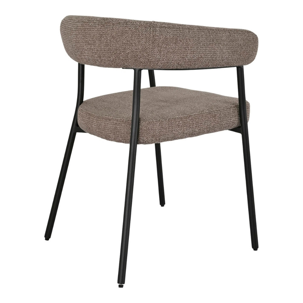 2er Set Esszimmerstuhl SPOLETO Polsterstuhl braun taupe Metall
