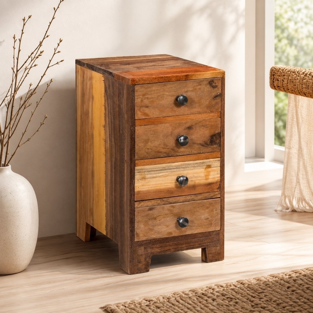 Altholz-Beistellschrank PARADOR 50cm Kommode mit 4 Schubladen