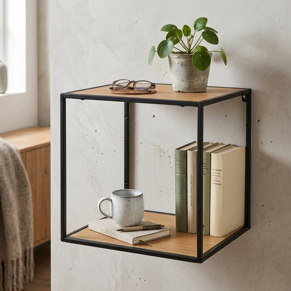 Modernes Wandregal LEVEN 36cm Eiche-Look