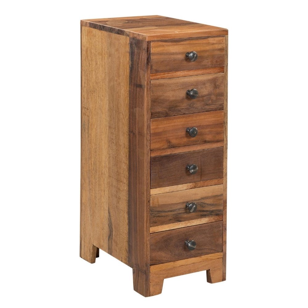 Altholz-Beistellschrank PARADOR 73cm Kommode mit 6 Schubladen