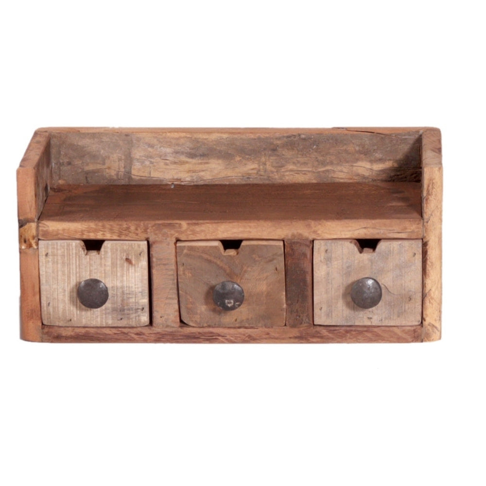 Altholz-Regal DARA 35cm 3 Schubladen Unikat Recyceltes Holz