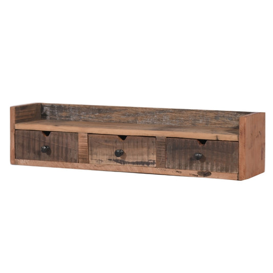 Wandregal TEEN Altholz 65cm Rustikal 3 Schubladen Unikat Regal