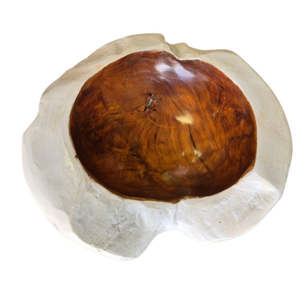 Teak Schale PREMIUM BOWL White Wash D30cm
