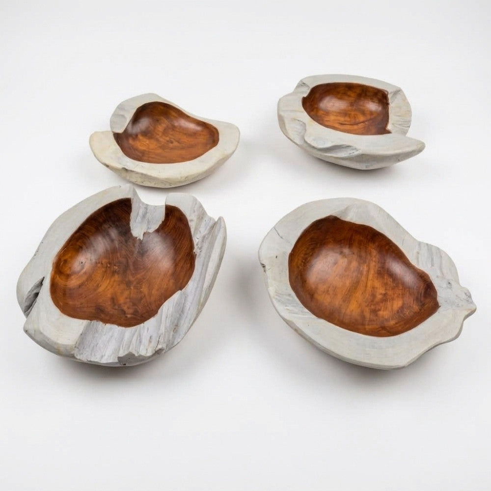 Teak Schale PREMIUM BOWL White Wash D30cm