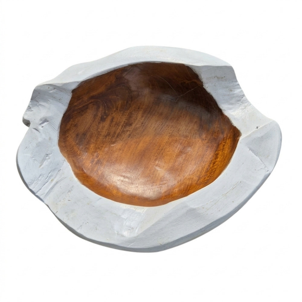 Teak Schale PREMIUM BOWL White Wash D30cm