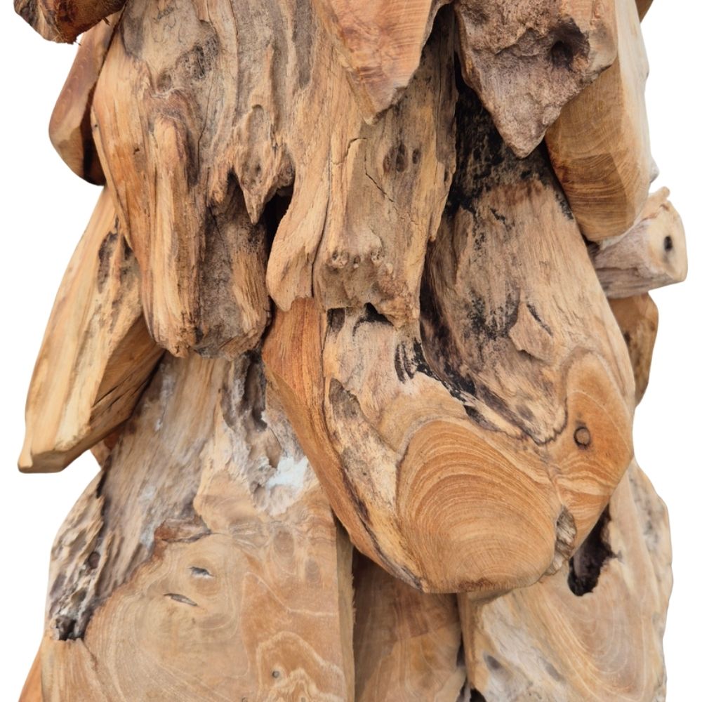 Teak-Baum CEMARA 80cm Handgefertigte Teakholz Deko Tannenbaum