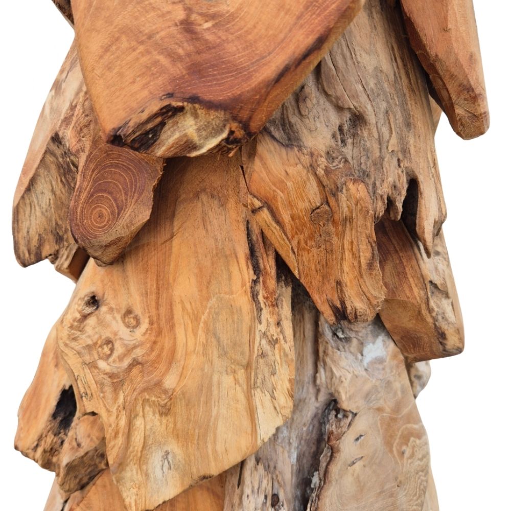 Teak-Baum CEMARA 40cm Handgefertigte Teakholz Deko Tannenbaum