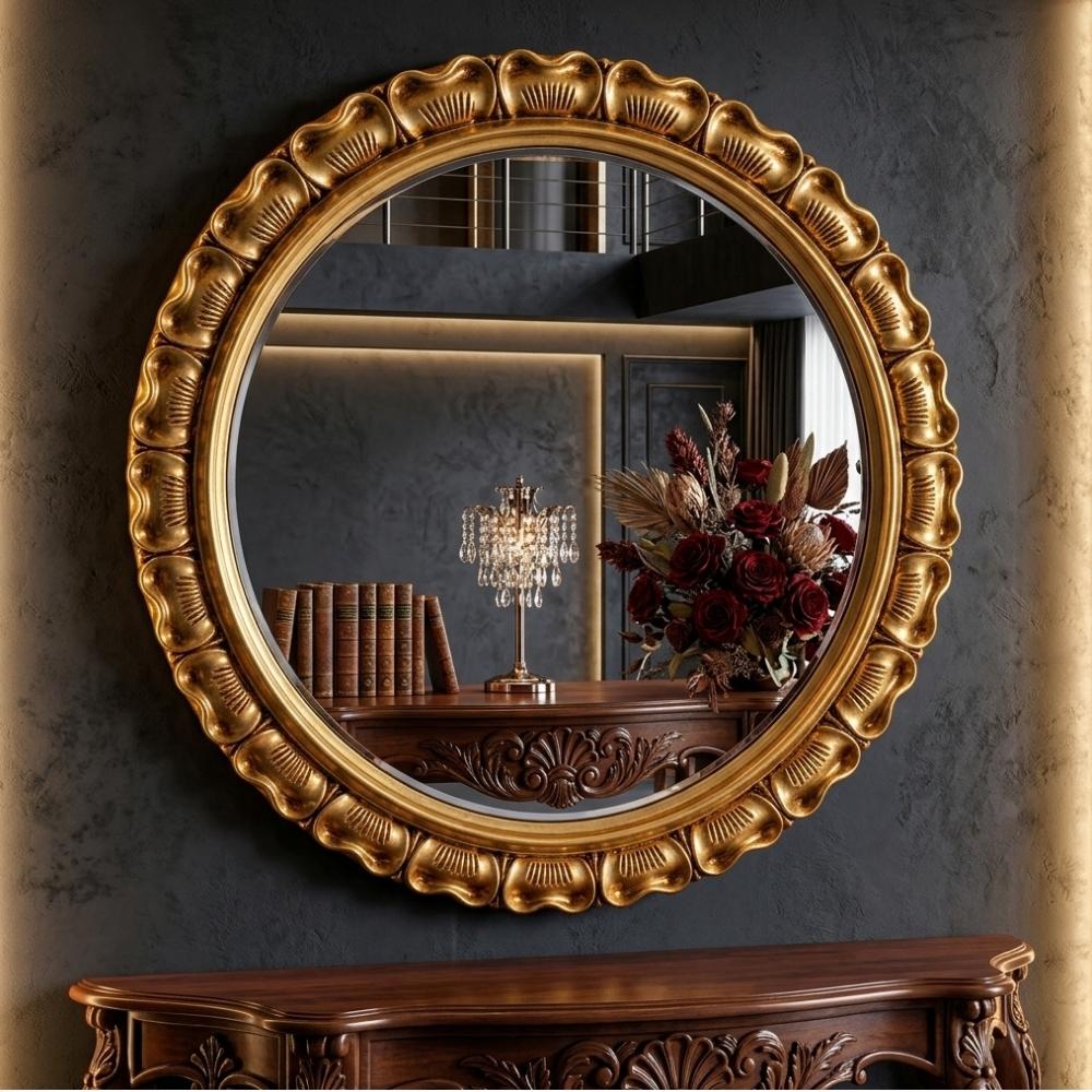 Moderner Wandspiegel AINA 70cm gold-antik Akzentspiegel