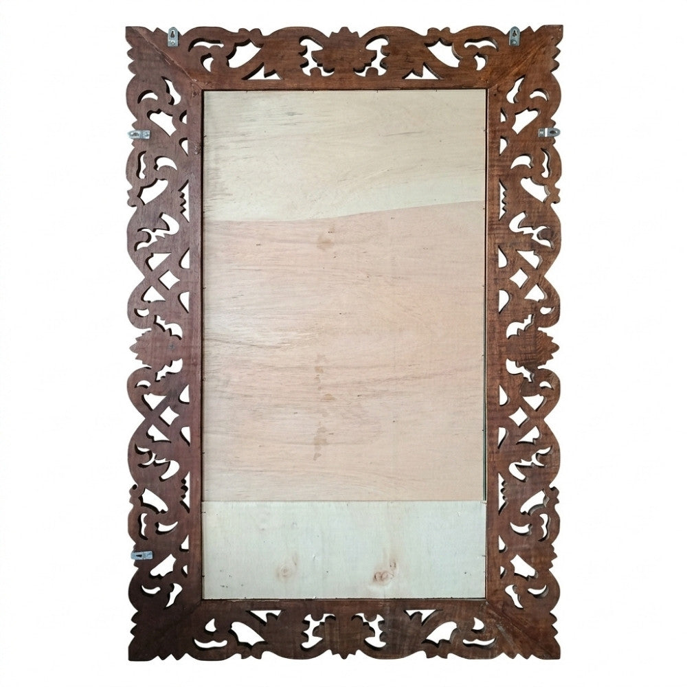 Massivholz Barock-Spiegel MIAMI 120x75 cm natural Durian-Holz