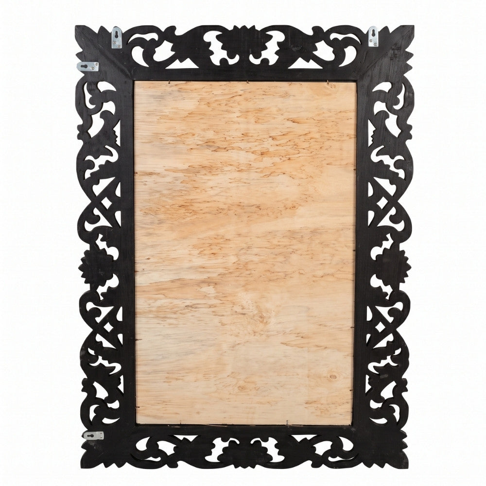 Massivholz Barock-Spiegel MIAMI 180cm antik-schwarz Durian-Holz