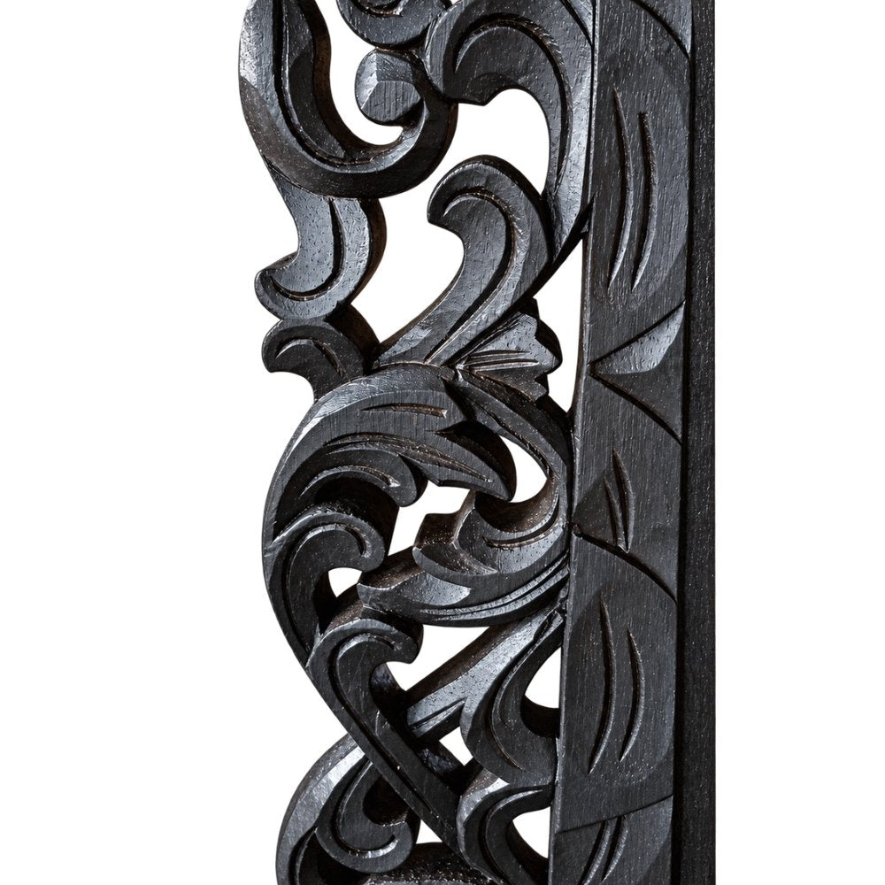 Massivholz Barock-Spiegel MIAMI 180cm antik-schwarz Durian-Holz