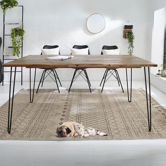 Industrie-Look Esstisch ALINA 180x90cm living-brown Akazie