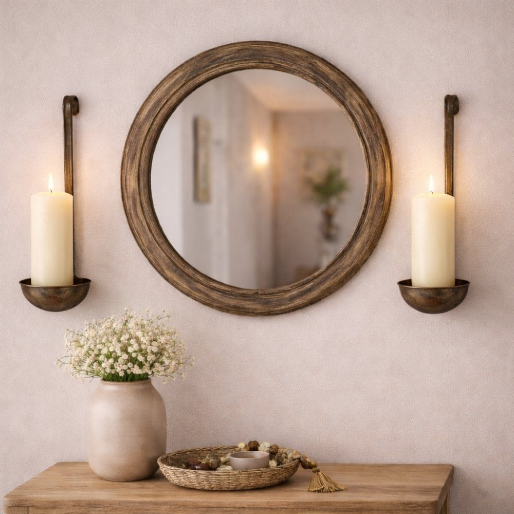 2er Set Vintage-Kerzenhalter SOUP 25cm Suppenkelle Wandlicht