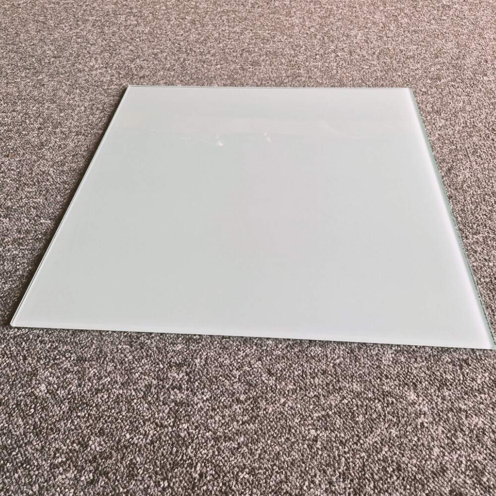 Glasplatte TERRY 75x75cm weiss/milchglas 8mm gehärtetes Glas Glasscheibe