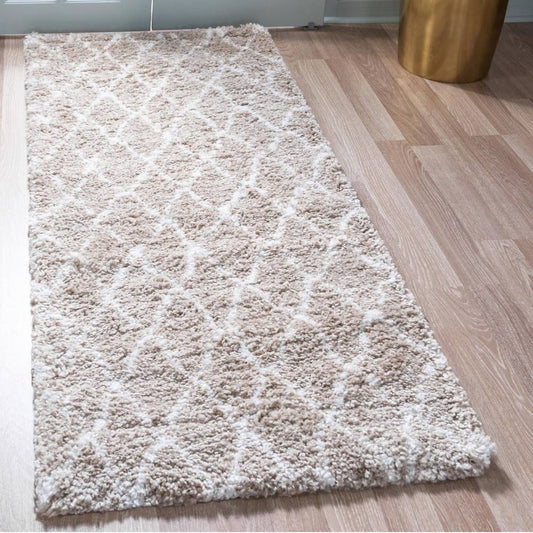 Teppich MARA Shaggy Läufer Braungrau 80x185 cm