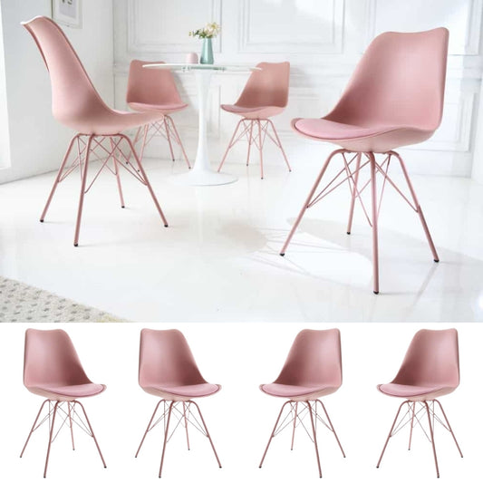 4er Set Design-Klassiker Stuhl NORWAY rosa