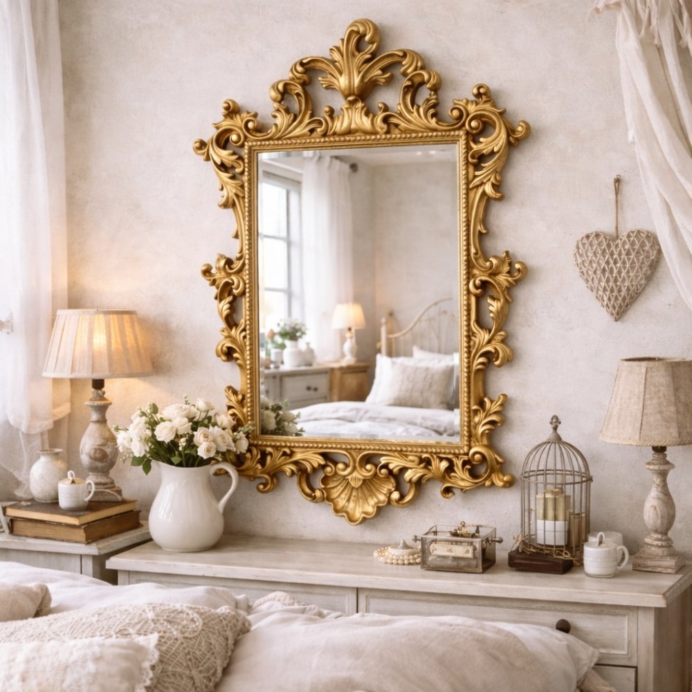 Opulenter Wandspiegel KINGDOM 125cm Gold Barock Verzierung Design – LebensWohnArt
