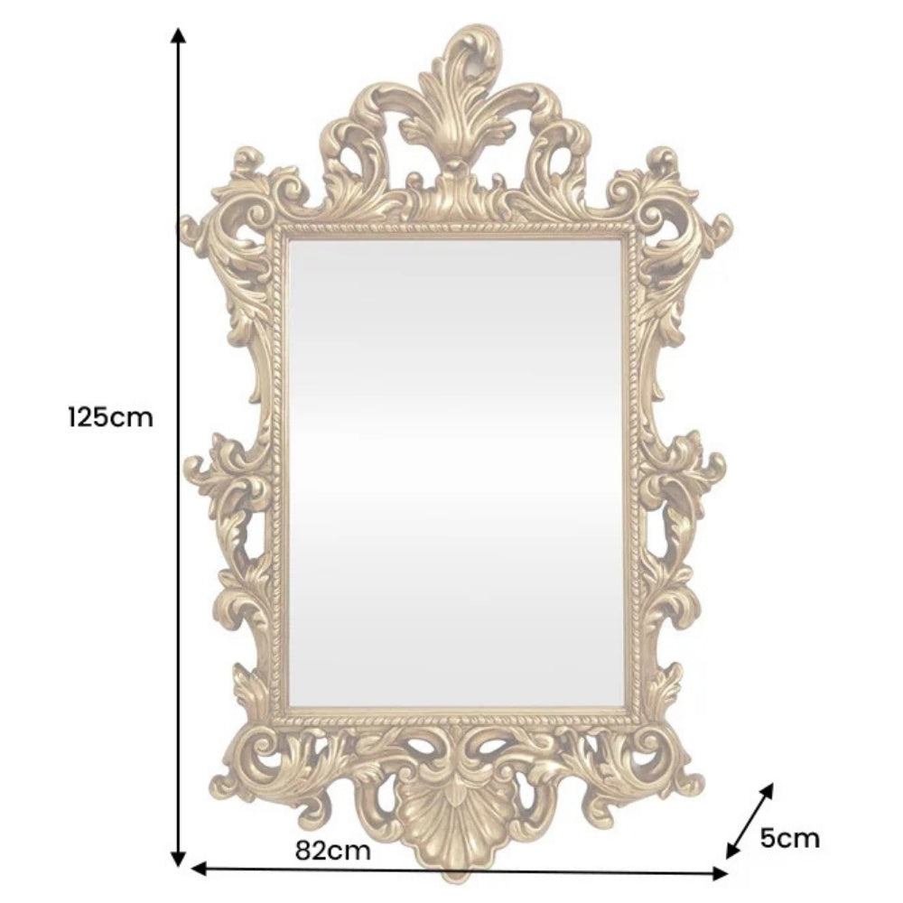 Opulenter Wandspiegel KINGDOM 125cm Gold Barock Verzierung Design