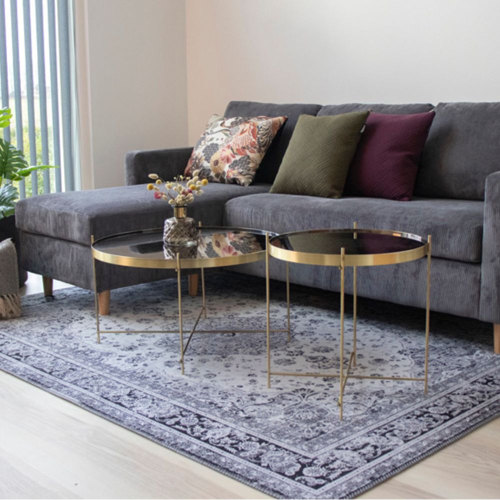 Eleganter Couchtisch VENEDIG messingfarbig ca. ø70cm