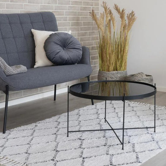 Eleganter Couchtisch VENEDIG schwarz ca. ø70xh40cm