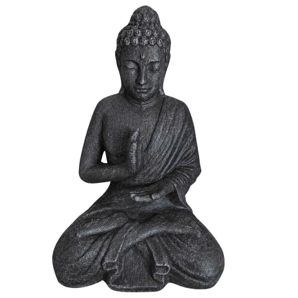 Dekorative Figur BUDDHA PROTECT 80cm antik-schwarz Garten Indoor