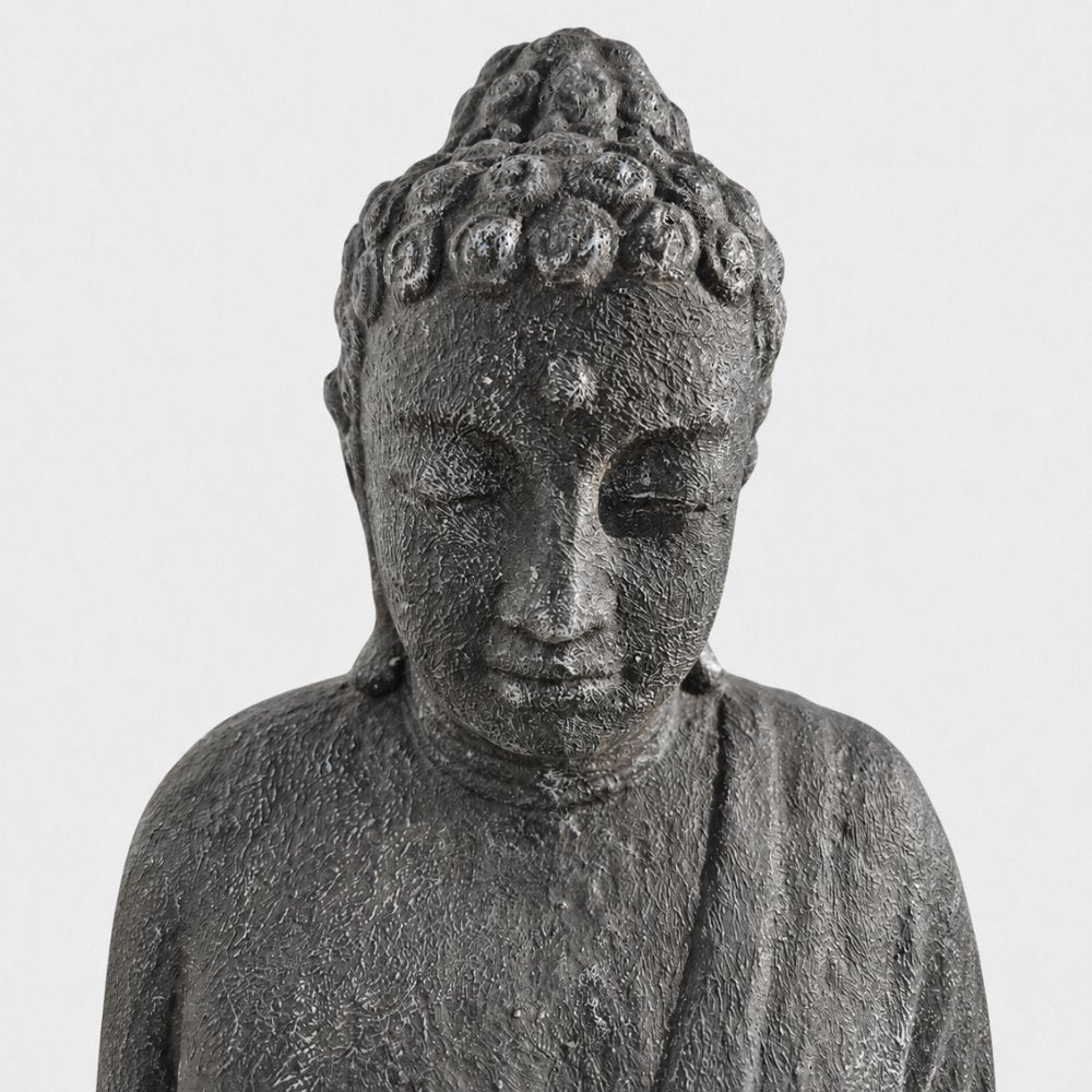 Dekorative Figur BUDDHA PROTECT 80cm antik-schwarz Garten Indoor