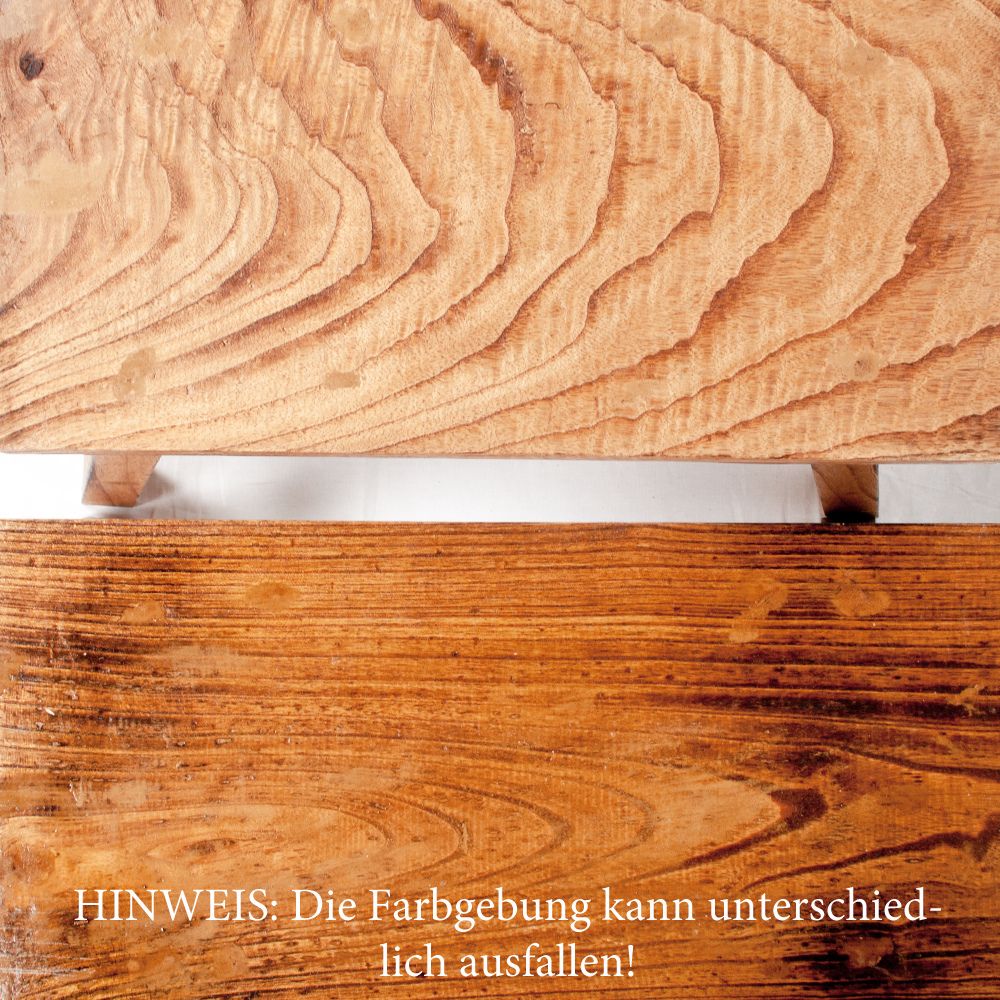 Massivholz Hocker APO Geflammt 50cm Albasia-Holz Handarbeit