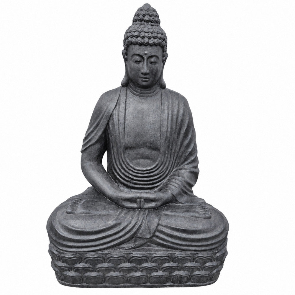 Dekorative Figur BUDDHA PRAYER 160cm anthrazit Garten Indoor