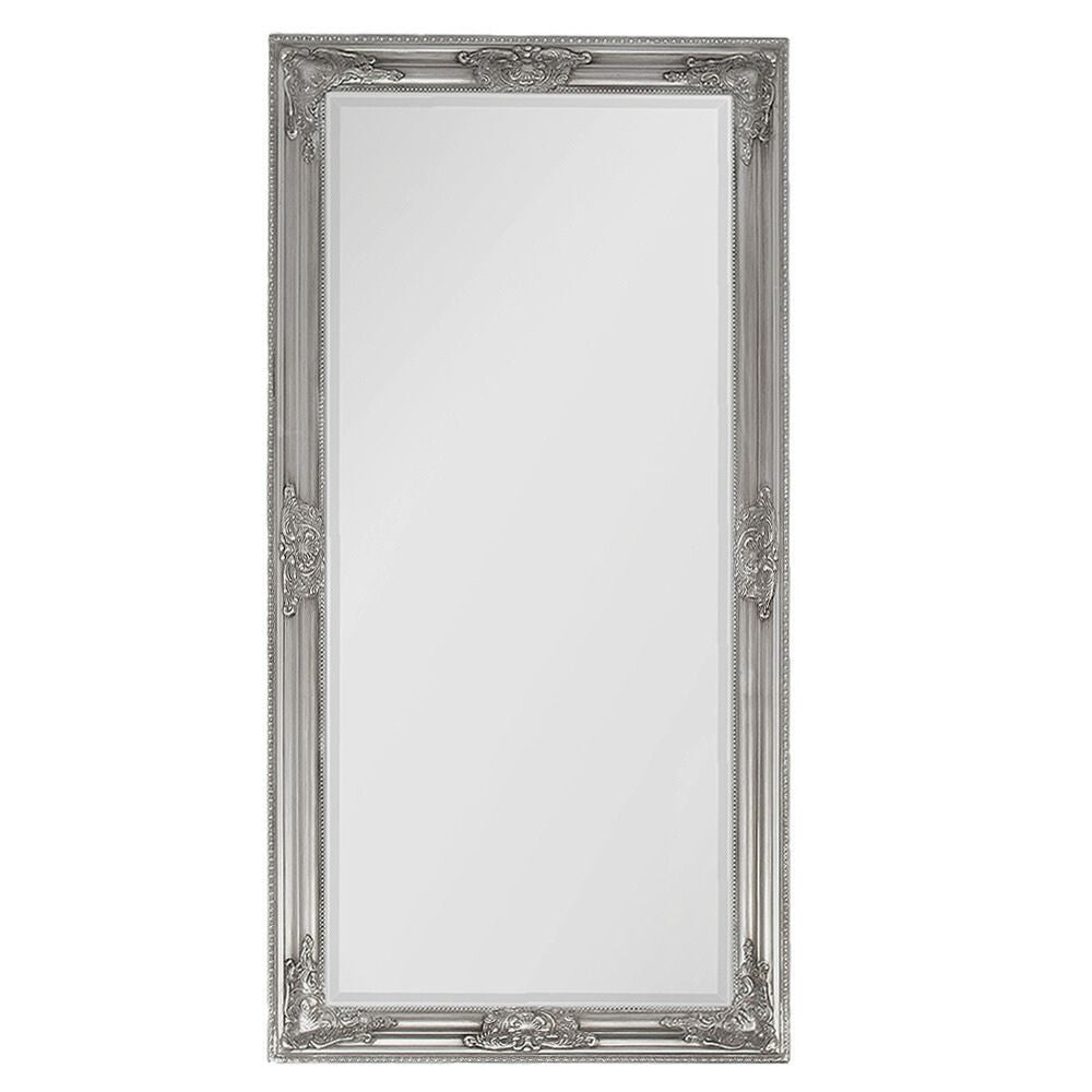 Eleganter Barock Spiegel BESSA 140x50cm silber-antik Holzrahmen