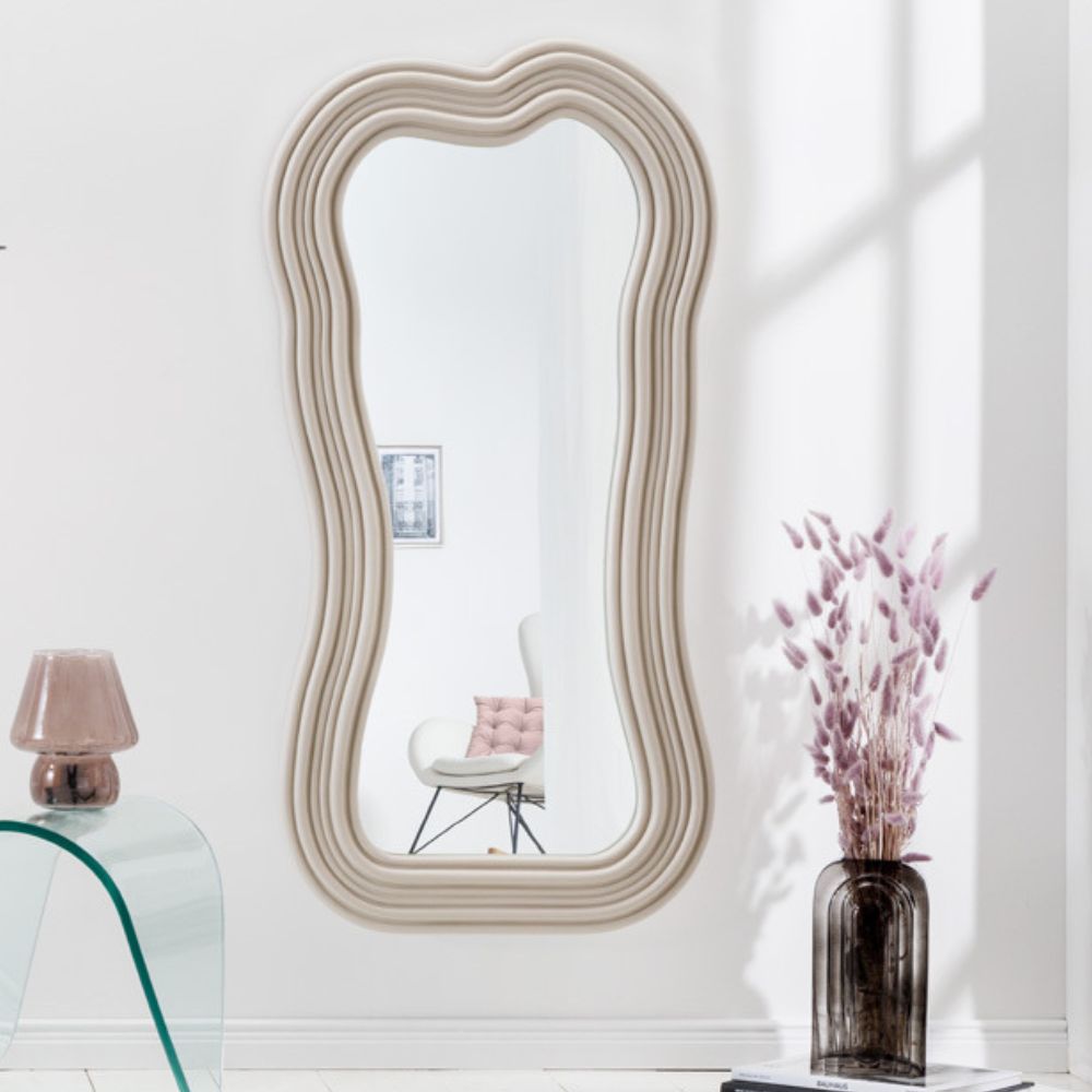 Extravaganter Design Spiegel 100x52cm DIVINA greige